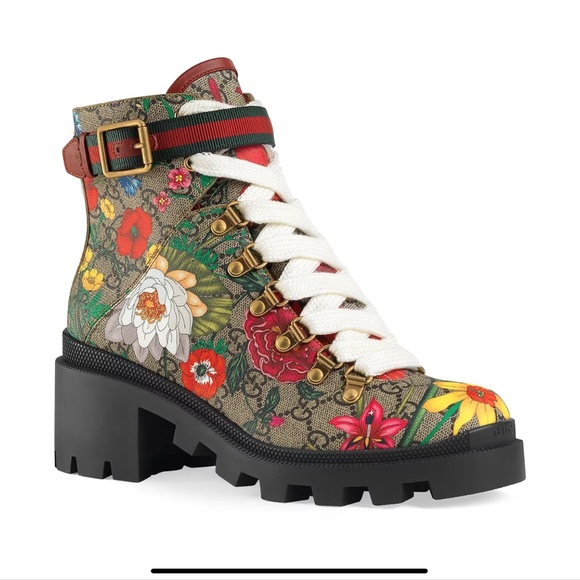 GUCCI Women’s GG Flora ankle boots size 39 (US9) - Picture 13 of 13